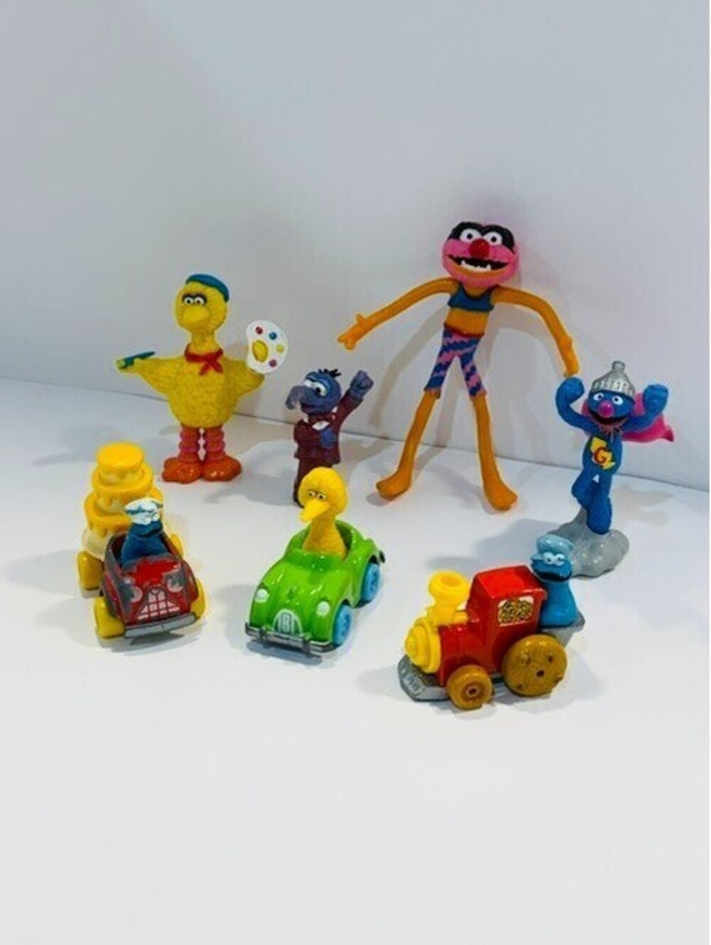 Vintage Sesame Street Muppets Lot Super Grover Cloud Illco Cookie Monster Train